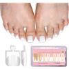 NOVO OVO Gel morbido per unghie dei piedi (240 pz/15 misure) - unghie dei piedi pre-progettate French Manicure da incollare Square - Milky White Nail Tips per Gel X System & DIY pedicure (bianco latte