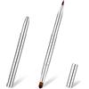 HJZHII 2 pennelli retrattili per labbra, applicatore a doppia estremità, mini pennello per labbra, correttore, pennello da viaggio, pennello portatile per labbra per donne e ragazze (argento)