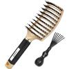 BellaLine Spazzola per capelli curvo anti-tiro, senza dolore, adatta per capelli bagnati e asciutti, leggera, impugnatura ergonomica, universale per tutti i tipi di capelli (oro)