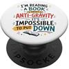 Anti Gravity Book Nerd Reader Pun Humor Anti Gravity Libro Scherzo Lettura Divertente Gioco di parole Citazione PopSockets PopGrip Adesivo