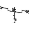 Hama Supporto per monitor, 3 monitor, regolabile in altezza, girevole/inclinabile, 13 - 27