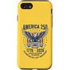 Patriotic July 4th Semiquincentennial Ce Custodia per iPhone SE (2020) / 7/8 Anniversario americano USA 1776-2026 Quarter Millennium 250