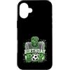 Kids Football Soccer Birthday Boy Appare Custodia per iPhone 16 Plus Rete da calcio per 6° compleanno, 6 anni, tema calcio