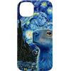 Watercolour Fashion Kitty Shades Custodia per iPhone 14 Plus Hamster Blue Painting Majestic Capibara Notti Stellate
