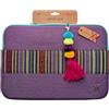 WONDEE VamVam Custodia pc 14 Pollici, Borsa per Laptop tessuto decorativo ricamato in stile etnico e bellissimo tiratore, imbottita e rinforzata con cerniera - Compatibile con Macbook e tutti