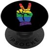 LGBT Pride Flag Peace Sign Tees Segno della pace con bandiera LGBT Pride PopSockets PopGrip Adesivo