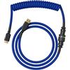 GLORIOUS Gaming - Cavo Coiled Premium per tastiera: USB-A (PC) a USB-C (tastiera), placcato in oro, anti-intreccio, doppio rivestimento intrecciato, connettore aviator a 5 pin, colore Blu Cobalto