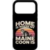 Maine Coon Cat Lover Home Retro Sunset Custodia per iPhone 17 Pro Max Casa è dove il mio Maine Coon è amante dei gatti