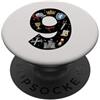 Medieval Renaissance Ren Faire Birthday 9° compleanno festa età 9 anni compleanno squadra medievale PopSockets PopGrip Adesivo