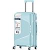 4FLY Valigetta rigida leggera da viaggio e set di valigie: trolley con serratura TSA, ruote doppie, manico telescopico in alluminio e doppia cerniera, beauty case, bagaglio a mano e bagaglio da lavoro