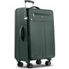Travely Valigia XL in tessuto - Grande valigia da viaggio con 4 ruote e lucchetto TSA - morbida leggera con soffietto espandibile, realizzata in materiale resistente agli strappi e idrorepellente