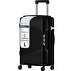 4FLY Valigetta rigida leggera da viaggio e set di valigie: trolley con serratura TSA, ruote doppie, manico telescopico in alluminio e doppia cerniera, beauty case, bagaglio a mano e bagaglio da lavoro