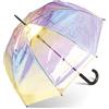 happy rain Ombrello automatico trasparente Glockelenschirm colorato scintillante Shiny