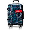 NOWI Set di valigie Santa Cruz - 3 pezzi valigia rigida in ABS con serratura a combinazione, 4 ruote doppie, piegatura estensibile, girevole a 360°, leggera e robusta, valigetta da viaggio con ruote