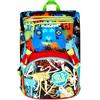 SJ GANG STYLE JAM GANG Zaino Scuola Estensibile Big, Blu, Zaino con Divisorio Interno, Tasca Superiore con LED Joystick, Tasca per Borraccia, 24 L, Zaino Scuola Elementare, Zaino Bambino
