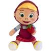PTS SRL MASHA E ORSO Peluche MASHA Seduta con Fragola - morbido personaggio da collezione ispirato serie TV - altezza 25cm - Multicolore