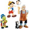 Bullyland Set Disney Pinocchio Geppetto e Grillo Parlante - 3 Personaggi Dipinti a Mano, Senza PVC, Figure Collezionabili per Bambini e Cake Design, 3+