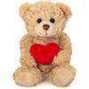 Hermann Teddy Teddy Hermann 91331 Orsacchiotto con cuore beige 20 cm, peluche