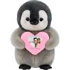 FAHOXUMR Peluche Di Pinguino Personalizzata Con Cuore Foto E Testo, Pinguino Di Peluche Personalizzato Come Regalo Per San Valentino E Natale, 25cm