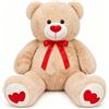 SNOWOLF gigante XXL orsacchiotto orso peluche 110cm, grande regalo morbido orsacchiotto peluche giocattolo per il compleanno, San Valentino o Natale (1,1 m, marrone chiaro)