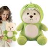 Nzkeuf Orsacchiotto di Peluche con Costume di Dinosauro, 28 cm Orsacchiotto Peluche, Lavabile, Teddy Bear con Cappuccio in Morbida Pelliccia, per Compleanno, Natale, San Valentino
