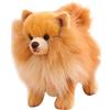 BEAHING Simpatico animale di peluche Pomerania, giocattolo per cani di simulazione realistico da 10x9 pollici, cane di peluche imbottito in cotone per ragazze e bambini
