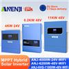 ANENJI Inverter Solare Ibrido ANENJI 4KW 6.2KW 11KW con MPPT, Uscita 230VAC, On/Off Grid, Compatibile con PV 60-500V, Funziona Senza Batterie