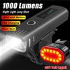 NONE 1000LM Luce anteriore a LED per bicicletta LED USB ricaricabile Sensore intelligente Luce posteriore Torcia luminosa impermeabile Luci di sicurezza per ciclismo