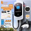 feyree Caricatore EV Feyree Tipo 2 32A 7.6kW 1P con Bilanciamento Dinamico del Carico, Modello 11kW 22kW 3P EVSE Wallbox Smart con Funzione WIFI APP per Auto Elettriche