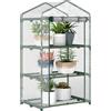 Outsunny Serra da giardino Outsunny con scaffali a 3 livelli, serra da balcone, telo rinforzato, PVC, telaio in acciaio, porta con cerniera avvolgibile, per ortaggi, piante, fiori, 69x49x cm, trasparente