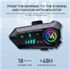 kebidumei Auricolare per Casco Moto Y10, Stereo con Controllo Vocale, Bluetooth 5.3, Chiamate Hands-Free, Impermeabile IPX6, 1000mAh con Luce Ambientale