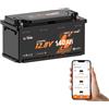 LiTime Batteria LiFePO4 a ciclo profondo 12V 140Ah H190 con Bluetooth per camper, sottosedile, DIN H8 / L5 Gruppo 49, certificata ECE R10