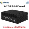 Topton PC Firewall Solido Intel Core 3 N355 N305 N150 N95 4x2.5G LAN Type-C 2*NVMe+SATA 5xUSB Mini PC Fanless Server NAS