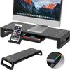 Supporto per Monitor PC con 4 USB, Regolabile, con Ripiano per Tastiera e Cassetto Portaoggetti, per Tablet, Telefono e Laptop