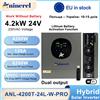 Aninerel Inverter Solare Ibrido Aninerel 4.2KW 24V 6.2KW 48V con Doppia Uscita, Display LCD a Colori, Inverter On/Off Grid MPPT 120A PV 500VDC