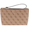 GUESS borsa per utensili Laurel II Wristlet Pouch Latte Logo marrone