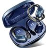 Rulefiss Cuffie Bluetooth Sport, 75 Ore Auricolari Bluetooth 5.4 con 4 ENC Mics, Stereo Cuffie Wireless Antirumore, IP7 Impermeabili Cuffiette Bluetooth con Display LED, Cuffie Senza Filo per Palestra/Running