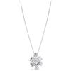 Gioielli di Valenza Collana ciondolo a fiore in oro bianco 18k con diamanti