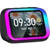 Oiqippnbv Orologio Bluetooth A Schermo Grande Intelligente con Altoparlante e Display della Temperatura per Decorare Casa, Camera da Letto e Ufficio, Colore Nero.