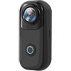 Lecreatekit Action Camera 4K Pollice, Compatta Vivavoce IP65 Impermeabile Cavo di Ricarica Tipo-C Per Viaggi Avventura (nero)
