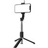 Generic Treppiede per cellulare, luce di riempimento per cellulare, stabilizzatore retrattile, lampada portatile a tre colori, per trucco, donne, uomini, registrazione foto, streaming, riprese in palestra