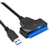 VCOM Cavo adattatore da SATA a USB per SSD e HDD da 2,5 pollici, adattatore da USB 3.0 a SATA III, supporto da UASP SATA a USB Cavo adattatore SATA, adattatore da USB a SATA, HDD a USB SSD Sata Cable