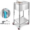 VEVOR Carrello Frigo con Ruote, 510 x 360 x 970 mm, Contenitore per Ghiaccio in Acciaio Inox su Ruote, Carrello Frigo da Esterno da 28 Litri con Ripiano, per Patio, Cortile, Bar per Feste