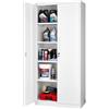 VEVOR Credenze Arredo Studio in Acciaio, con Serratura da 175 cm con 4 Ripiani Regolabili, 2 Ante Magnetiche, 2 Chiavi, 5 Ripiani per Riporre gli Attrezzi per Dispensa, Magazzino, Lavanderia, Bianco