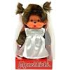 Sekiguchi 244065-Originale Ragazza Monchhichi, Figura Abito da Sposa e Fiocchi, Alta Circa 20 cm in Peluche Marrone, 244065