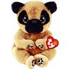 Ty - Peluche - Beanie Bellies - Cane Carlino - Izzy - Marrone - Cagnolino con occhioni dorati glitterati - I peluche morbidi e coccolosi - 20 Cm - 40543, 2009305