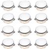 QUARKZMAN 12 Pcs Tamburello 4 Pollici Tamburo A Mano In Legno Con Jingles Metallici A Singola Riga Strumento Musicale A Percussione Per Adulti Matrimoni Chiesa Feste Giochi Colore Legno