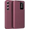 Nshkeji Cover per Samsung Galaxy S23 Plus Custodia Portafoglio Pelle PU Wallet e Porta Carte Case Flip Libro Con Finestra di Visione Notifiche Cover Antiurto Custodia per Samsung S23 Plus 5G Case