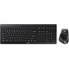 CHERRY STREAM DESKTOP COMFORT, Set Tastiera e Mouse Wireless, Layout per l'Europa (QWERTY), 2,4 GHz, Tasti Silenziosi, Mouse Ergonomico per Destrimani, Nero