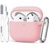 Joremx Custodia in Silicone Unica per AirPods 4 (Rosa) | Inclusi Set di Pulizia e Portachiavi, Materiale morbido, Cover per AirPods 4 e AirPods 4 ANC (2024)